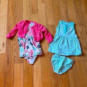 Lot of 2 Carter's Baby Girl's 2 Piece Sets Size 9 Months